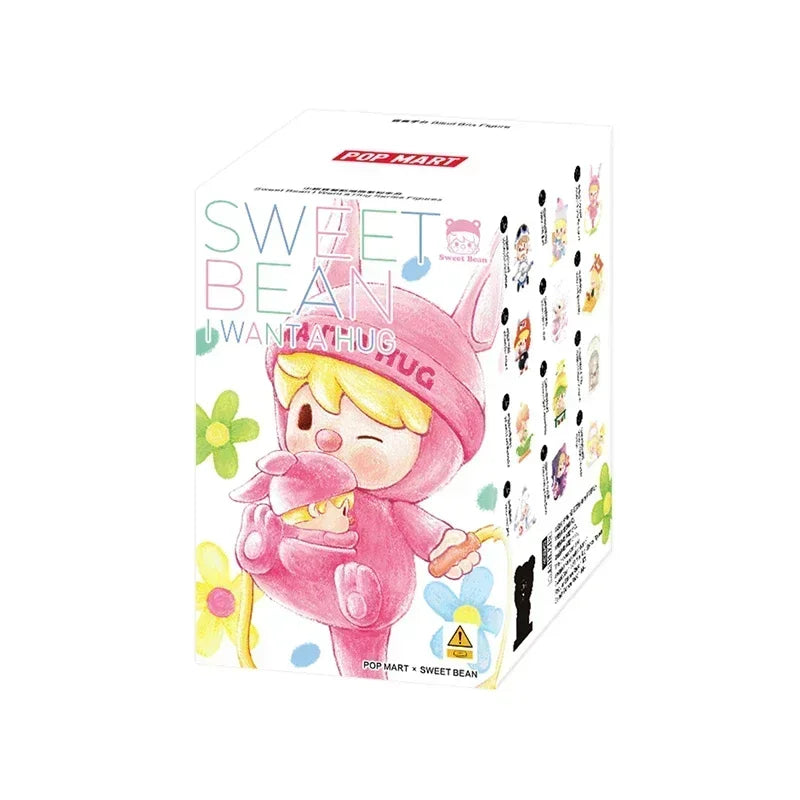 POP MART Sweet Bean I Want a Hug-Serie Blindbox-Spielzeug Kawaii Anime-Actionfigur Überraschungs-Mystery-Box Puppen Mädchengeschenk