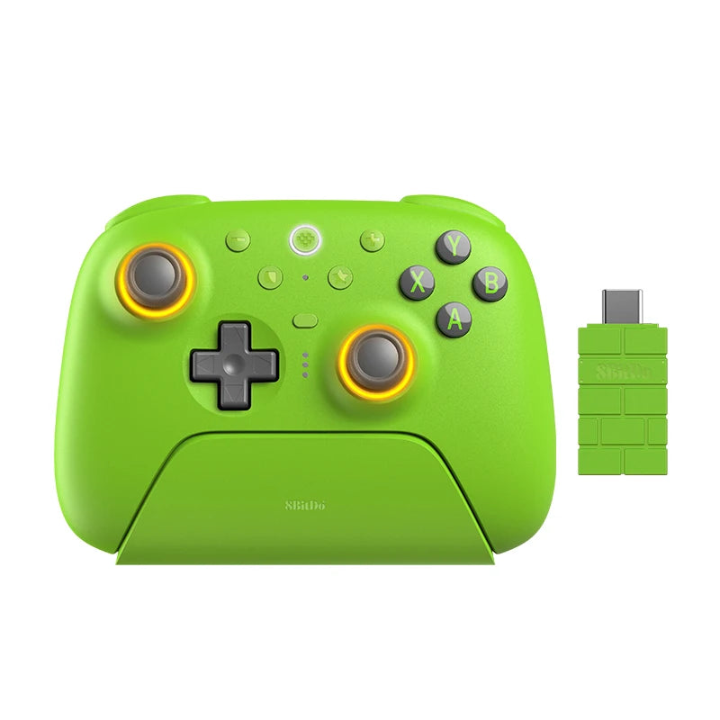 8BitDo Ultimate 2 Wireless, TMR Joysticks & Hall Effect Triggers Controller with Charging Dock for PC,Windows 10,11,Android