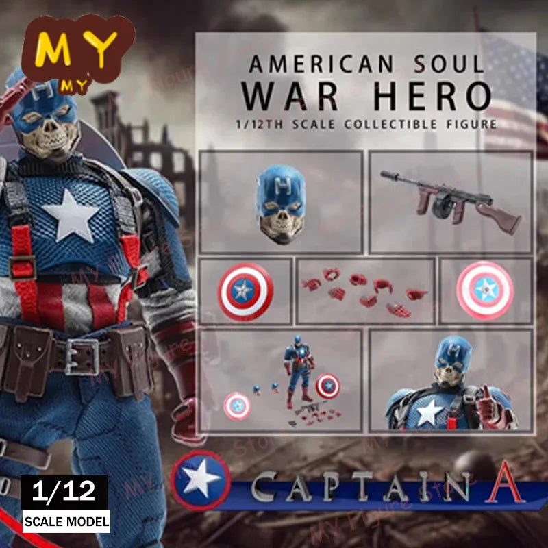 Original Joy Man Toys War Hero Actionfigur Captain American Soul im Maßstab 1/12 Sammlerstück JMToys JM003 Kinderspielzeug Geburtstagsgeschenk