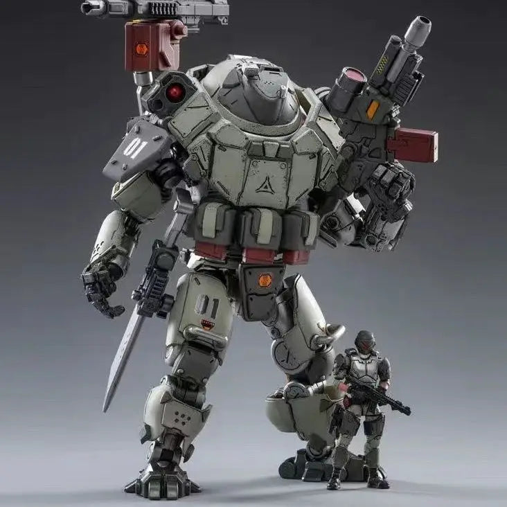 Official Genuine Joytoy Mecha, Steel Bone Robot Toy, Full Articulation Indust Equipped  Military Style Collectible Action Figure
