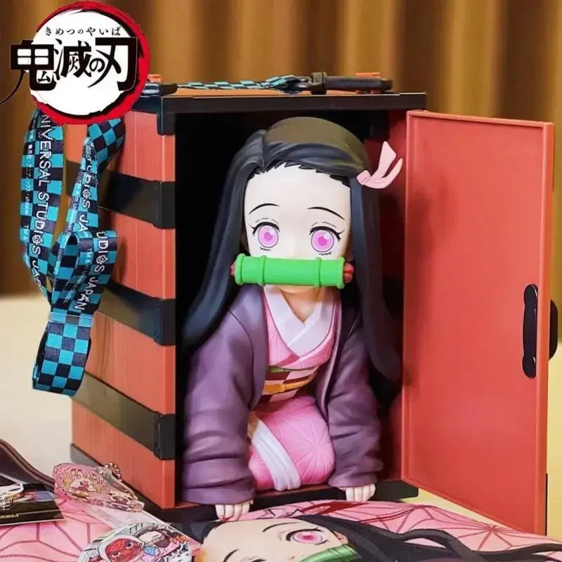 Neue 22 cm große Anime-Actionfiguren: Demon Slayer Kimetsu No Yaiba Kamado Nezuko Popcorn Bucket PVC-Sammlerstück, Deko-Modelle, Spielzeug, Geschenke