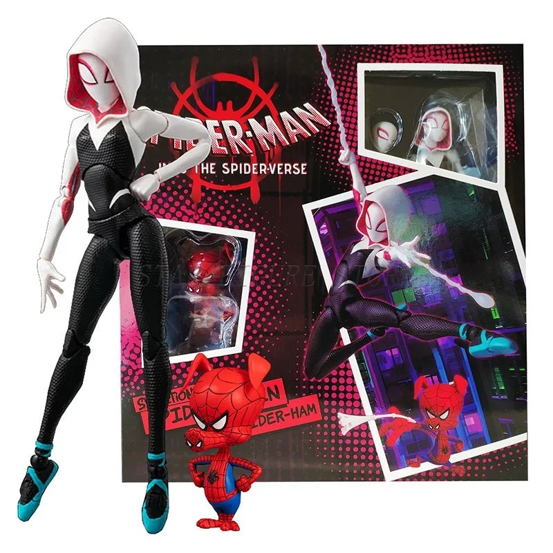 13cm Sv Action Gwen Stacy Action Figure PVC Collection Sentinel Marvel Spider-Man Into the Spider-Verse Spider-Gwen Model Toys