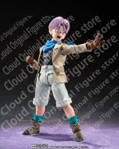 In Stock 100% Original Bandai SHF Dragon Ball GT Trunks Junior Saiyan Aciton Figure Gifts Collectible Model Toys Decoration