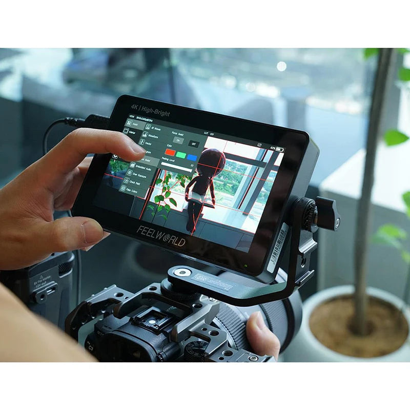 FEELWORLD F5 PROX 5,5 Zoll 1600nit High Bright Touchscreen DSLR-Kamera-Feldmonitor 4K HDMI F970 Installations- und Stromversorgungskit
