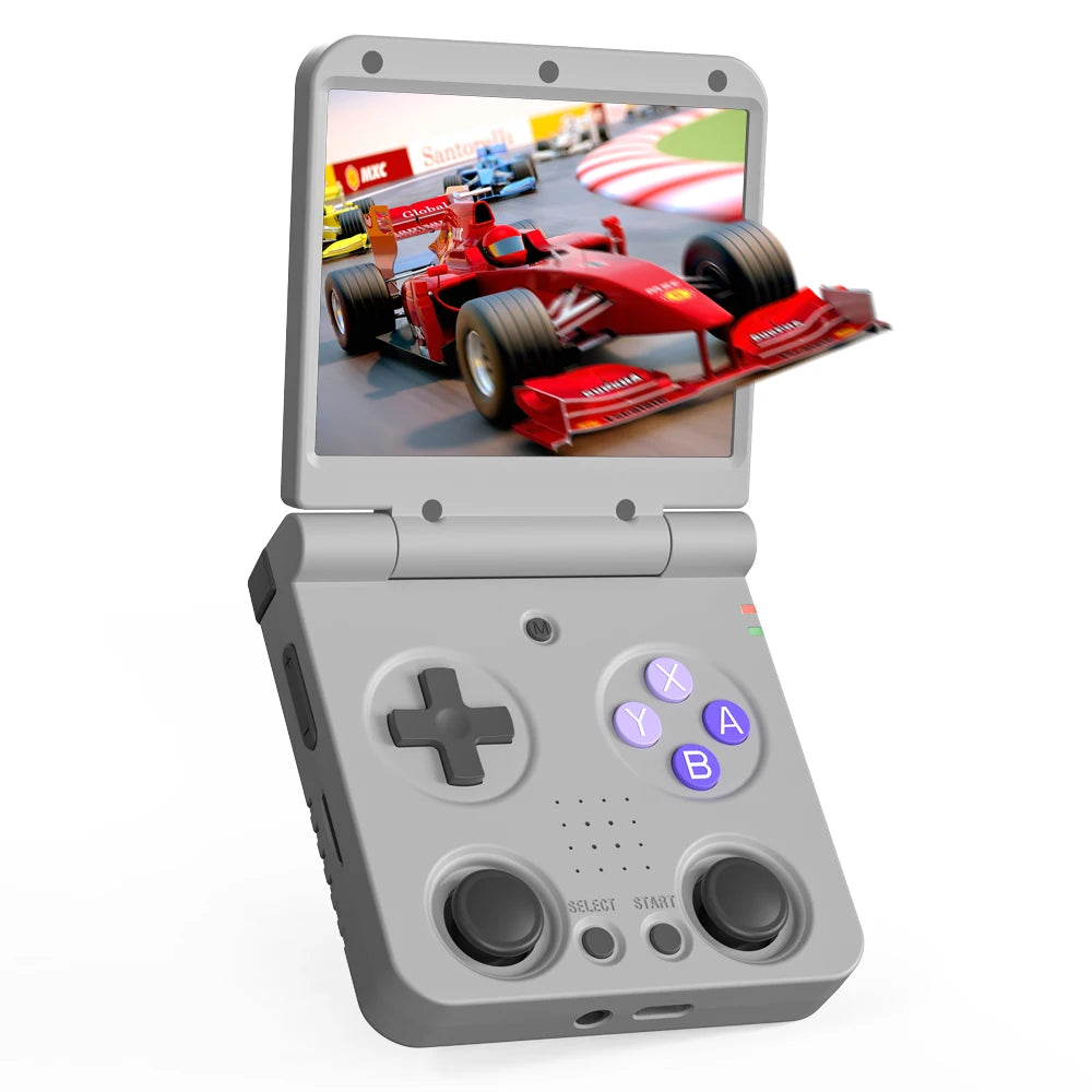 MIYOO Flip V2 Handheld-Spielekonsole 3,5-Zoll-IPS-Bildschirm Retro Kompakte tragbare Spielmaschine für Unterhaltungsspieler unterwegs als Geschenk