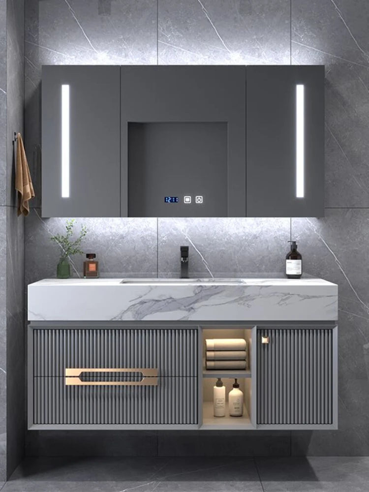 Hot Sale Best Quality Bathroom Double Sink rock stone  Vanity Luxury Bathroom Cabinet