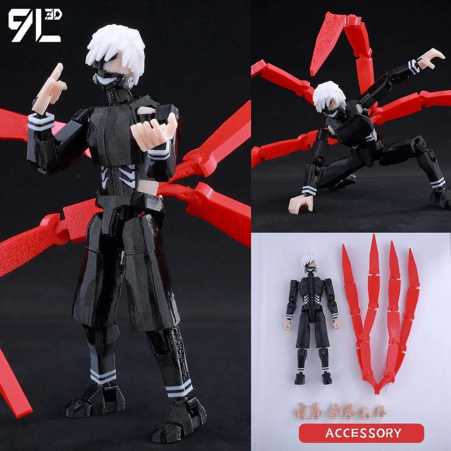 9L3D-gedruckte Anime Naruto Jujutsu Kaisen One Piece Charaktere Lucky13 Dummy-Actionfiguren Mehrgelenk-T13-Mannequin-Spielzeug