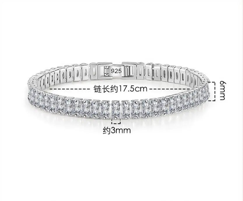 Massives 18K 14K Gold Moissanite Tennisarmband für Damen D VVS1 rundes 925 Sterling Silber Luxusarmband zur Verlobung