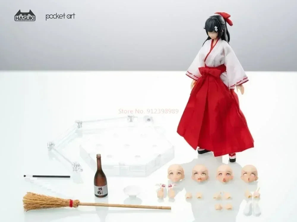 HASUKI PA005 1/12 Exorcist Witch Tsubaki Action Figure Pocket art series NO.5 15.5cm Female Soldier Figurine Model Toy