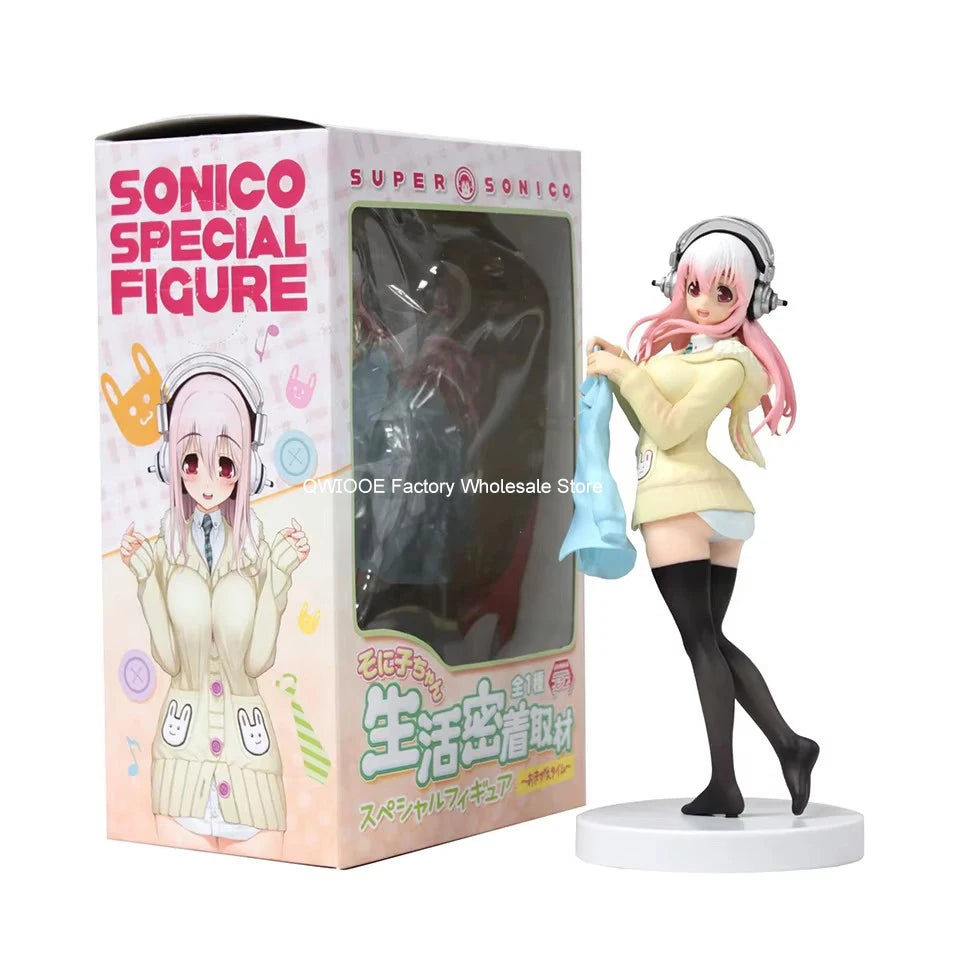 Originale, authentische 20 cm große Super Sonico Anime-Actionfigur – Sammlerstück für Kinder, Geburtstagsgeschenk
