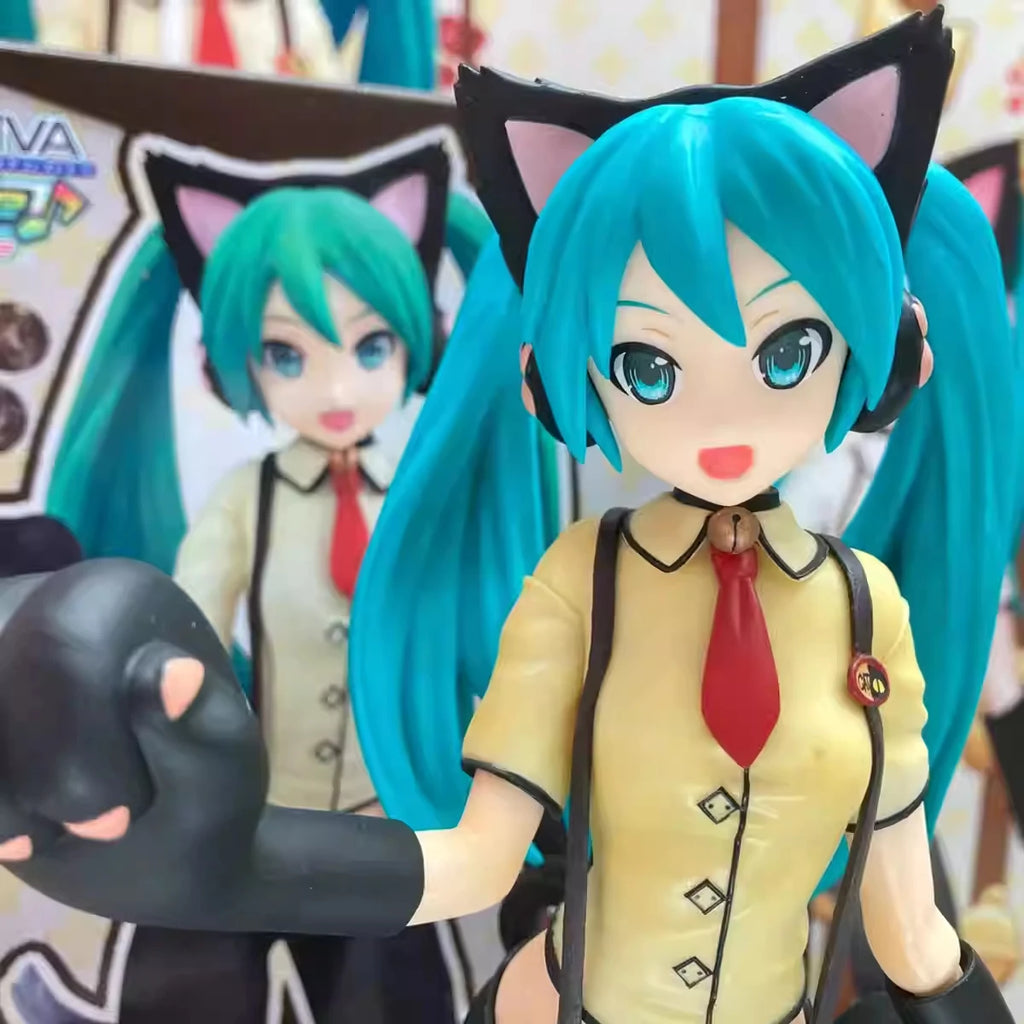 Original In Stock Sega Spm Vocaloid Hatsune Miku Project Diva Cat Version Pvc Figure Model Collection Gift Desktop Decoration