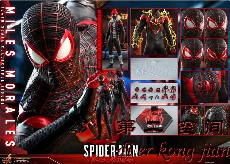 Hot Toys Ht 1/6 Vgm46 Spider Man Miles Morales Action Figure 29.5cm Collectible Figure Birthday Gift