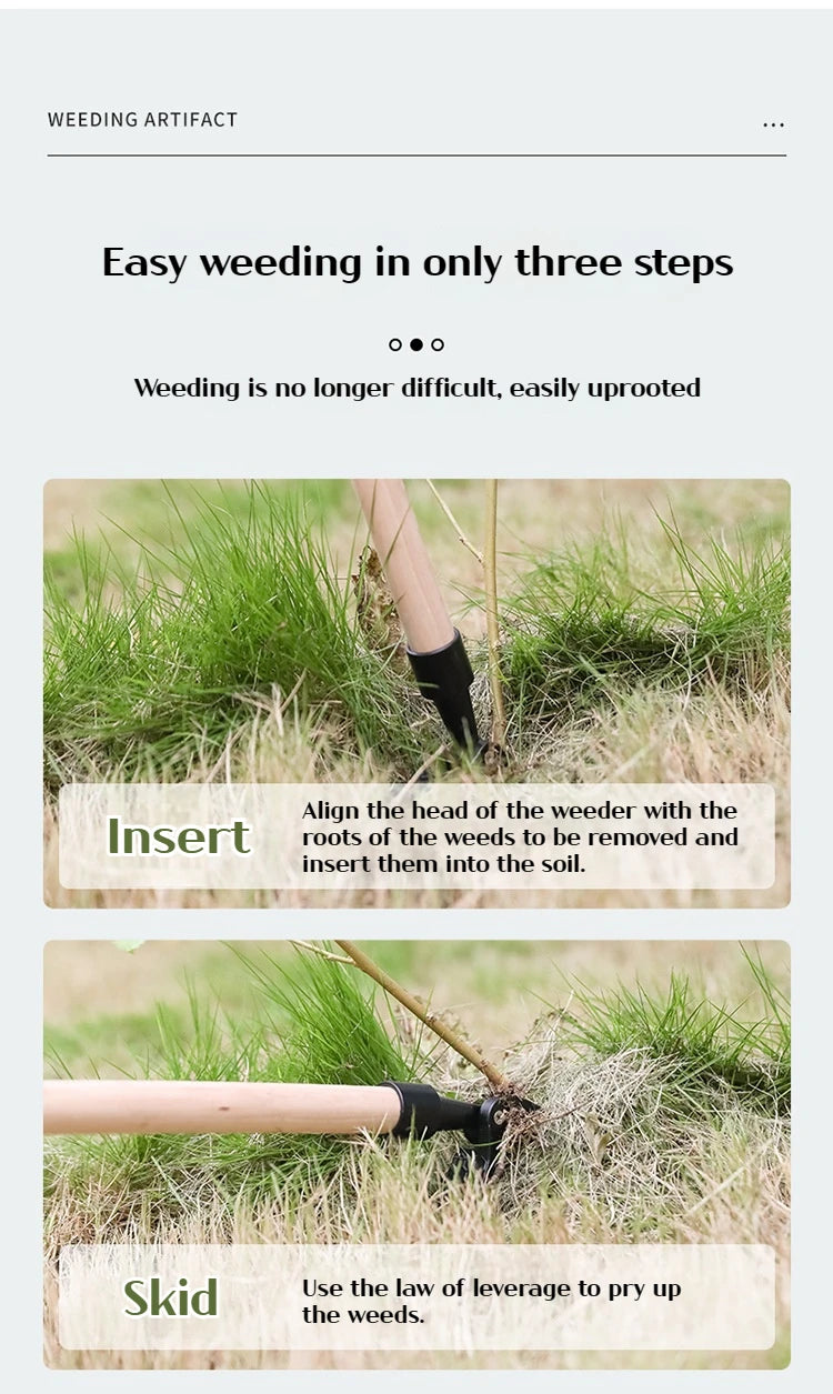 Portable standing weeder, manual weeding/pulling/rooting/garden hand tools, single weeder without pole