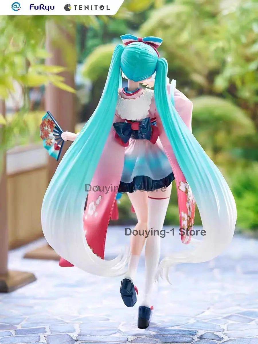 In Stock Original FuRyu TENITOL VOCALOID Hatsune Miku Tokyo Kimono Ver.  Action Figures Anime Collection Model