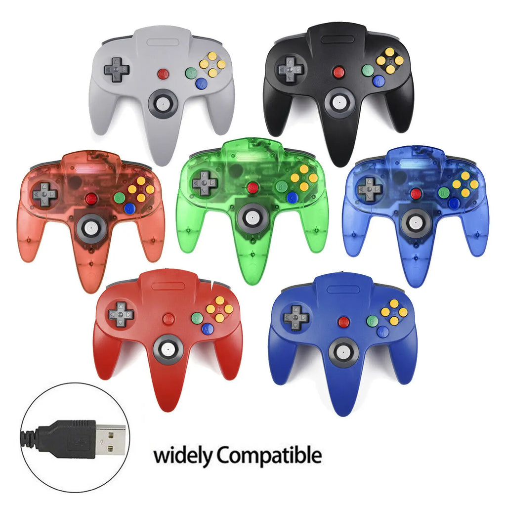 [USB Version] USB Controller for Classic N64 Games,Wired Gamepad Joystick for Windows PC Mac Linux Raspberry Pi 4 3