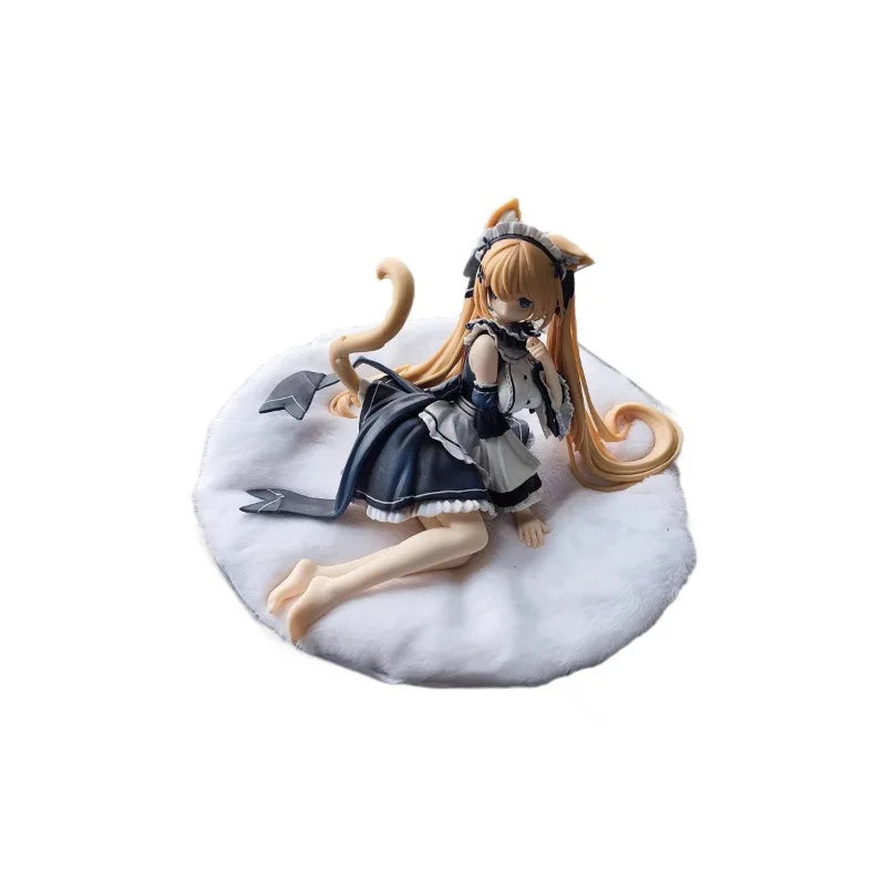 Anime Figure Serena Cat Girl Maid Sitting Pose Boxed Pvc Collectible Model Desktop Ornament Pc Case Decoration For Adult