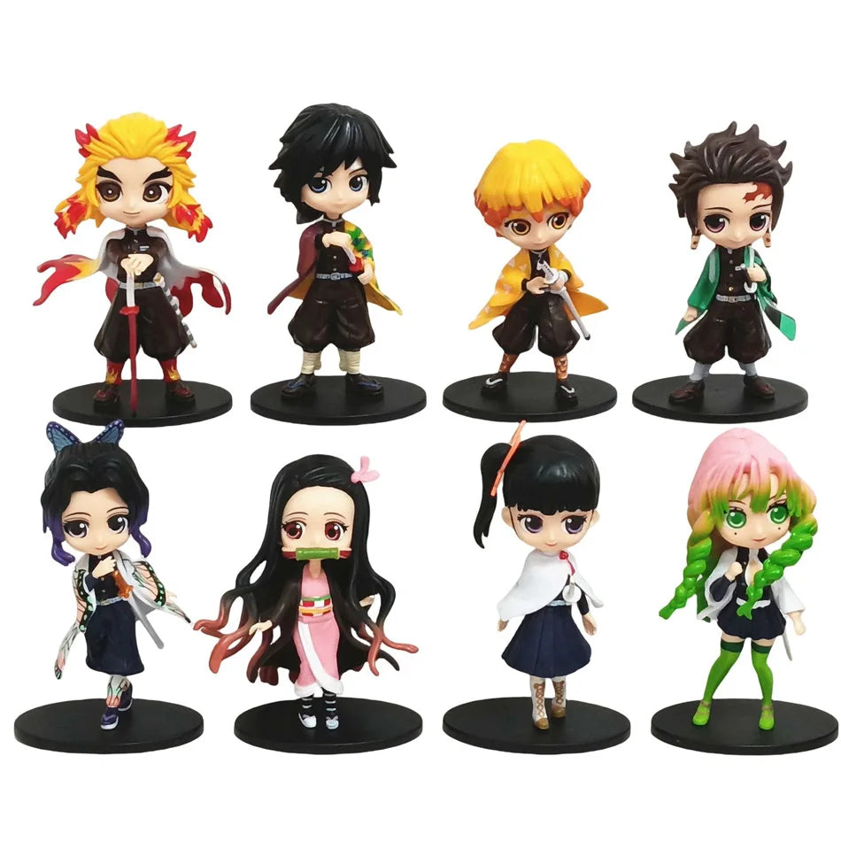 Hot Demon Slayer Blind Box Figure Plum Rain Series Kochou Shinobu Tomioka Giyuu Kanroji Mitsuri 1-8PCS Blind Box Figure Toy Gift
