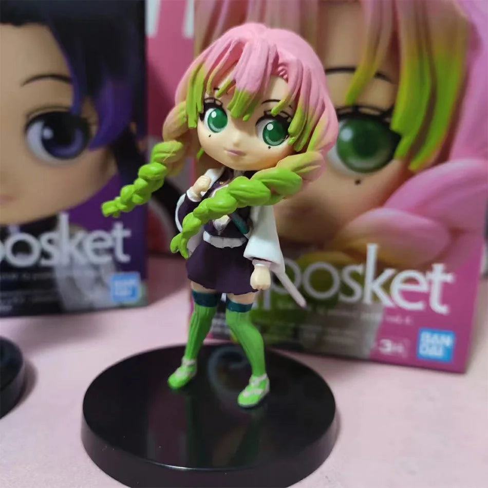 Demon Slayer Q Version Anime Figures 8Pcs Set Tanjiro Nezuko Hashira Collection PVC Model Birthday Christmas Gift for Kids