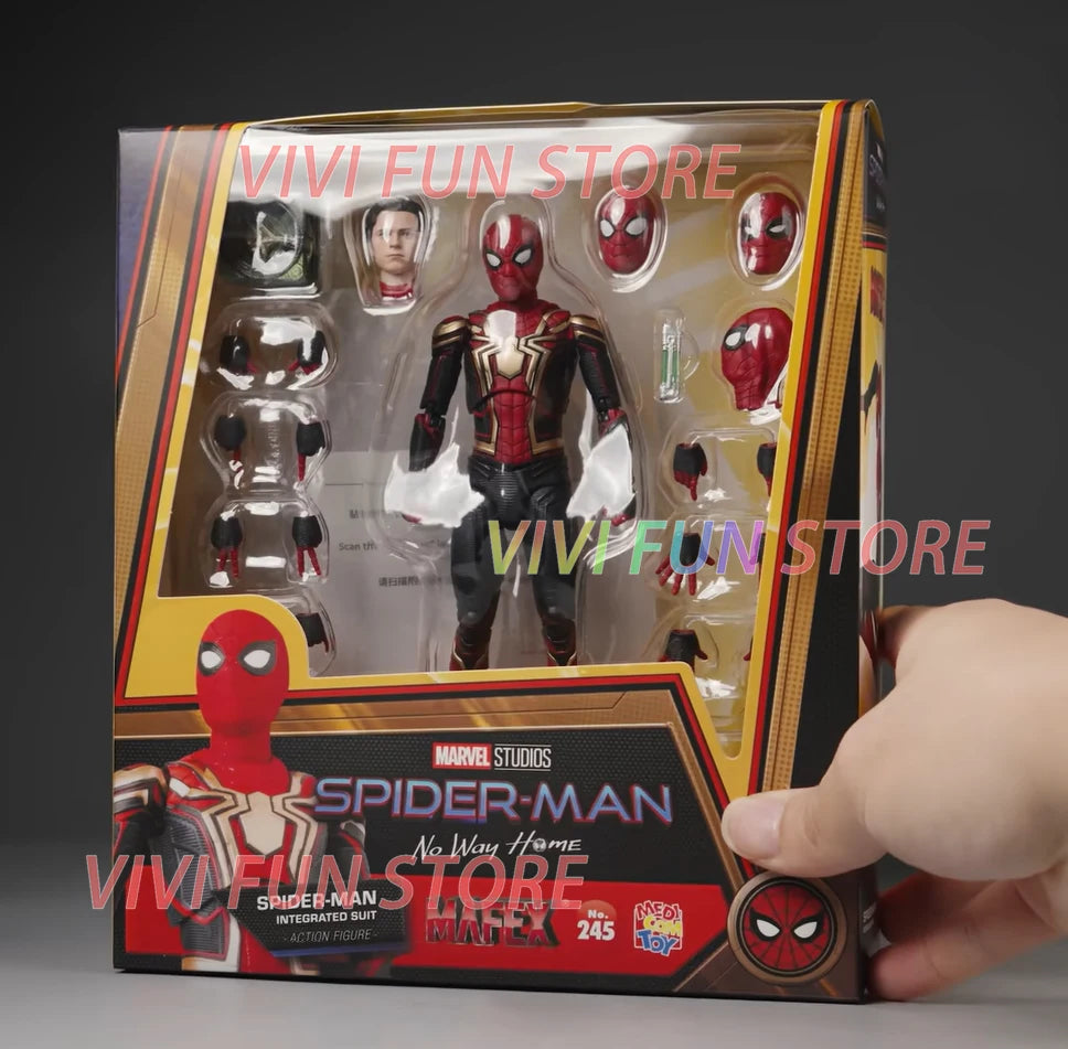 In Stock Originate MAFEX 245 Spider Man Integrated Suit Movability Model Toys Collect Spider-Man: No Way Home ACTION FIGURE