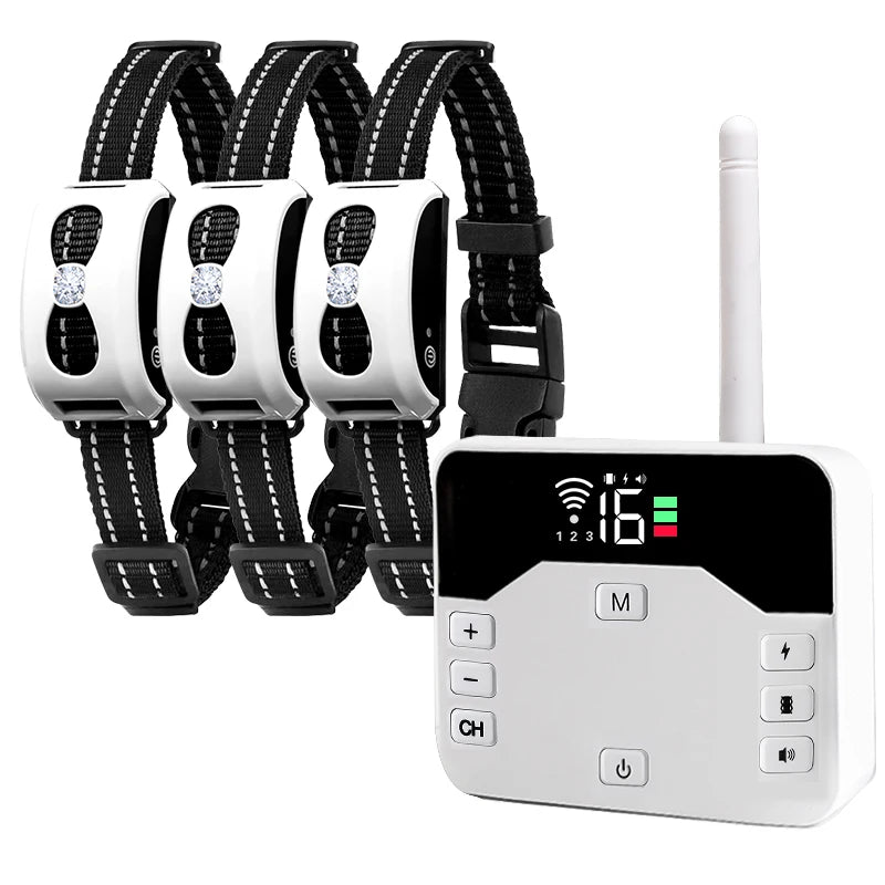 2 IN 1 Wireless Electronic Dog Fence System & Remote Training Collar Beep Shock Vibration and Pet Containment For All Size Puppy