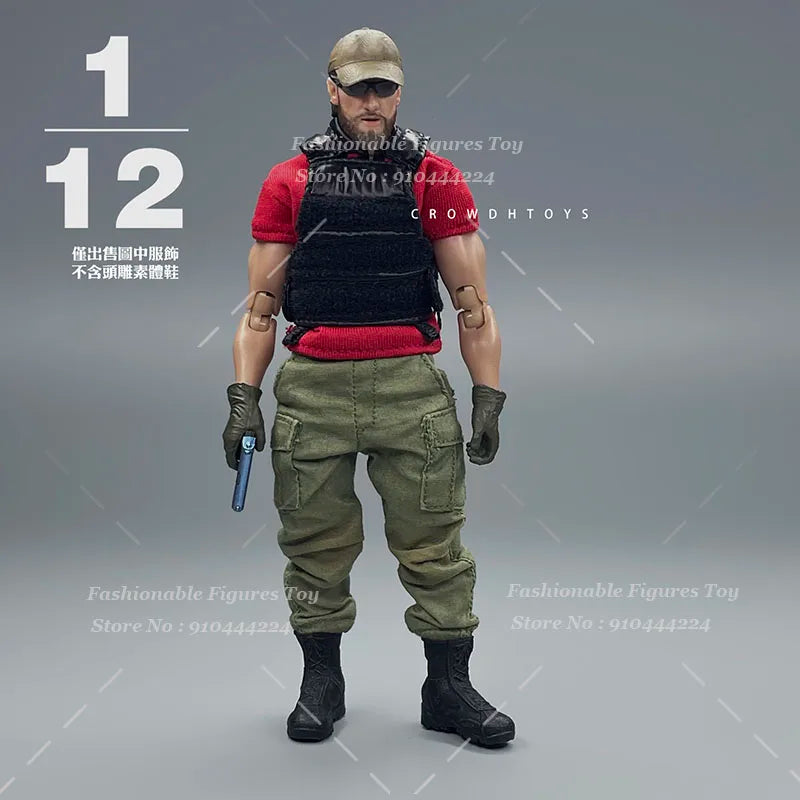 ‌CROWDHTOYS 1/12 Scale Men Soldier Vest Trendy Chest Rig Tactical Bulletproof Armor Kit Fit 6Inch Action Figure Model Dolls