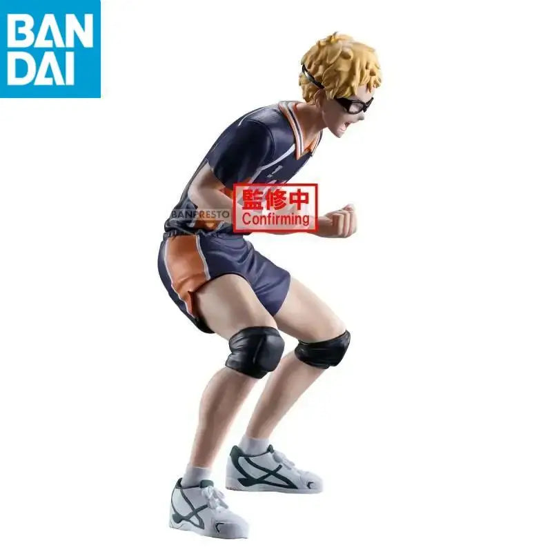 Genuine Bandai Namco Banpresto Haikyuu!! Kei Tsukishima Pvc 14Cm Figure Anime Model New and Unopened Desktop Ornament In Stock