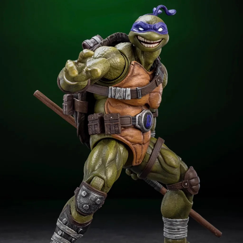 Original Lingjihun 1/12 Ninja Turtles Raphael Leonardo Action Figures Mobile Model Pvc Figurine Festival Gift Collect Hobby Toys