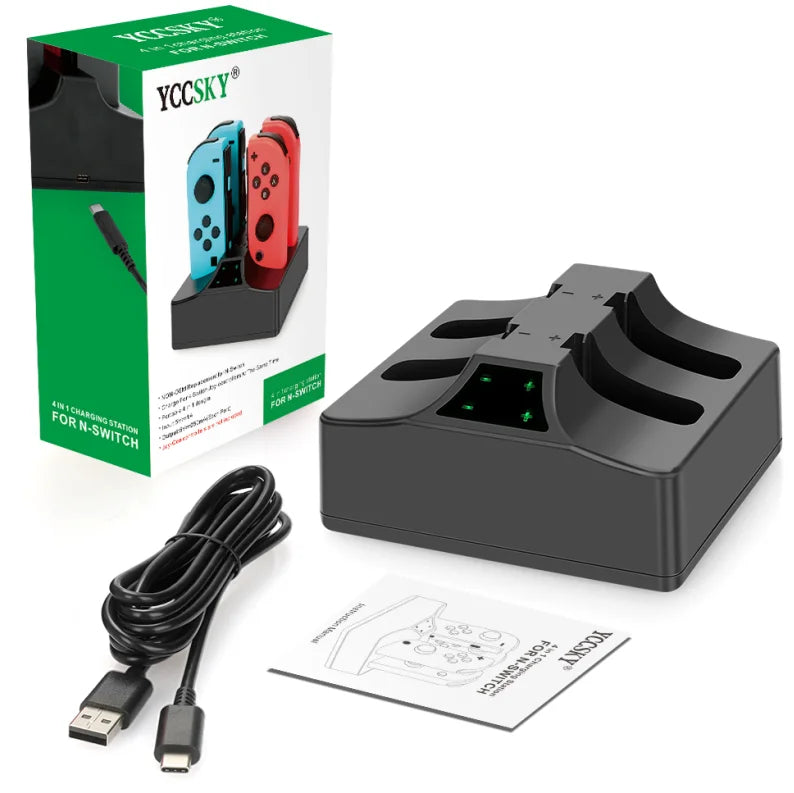 Charging Station for Switch/Switch 2 Joy Con Controller Charging Dock 4in1 Nintendo Switch Joy Con 2 Charger Gaming Accessories