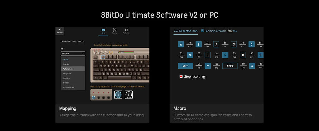 8BitDo Retro Mechanische Tastatur C64 Edition, Bluetooth, 2,4G Wireless und Kabelgebundene 3-Modus-Verbindung, für PC Windows 10 und Android 