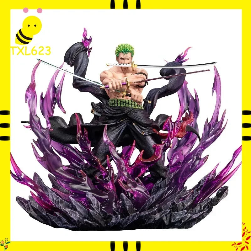 33cm Roronoa Zoro GK Figure One Piece Angry Battle Statue Collectible Model