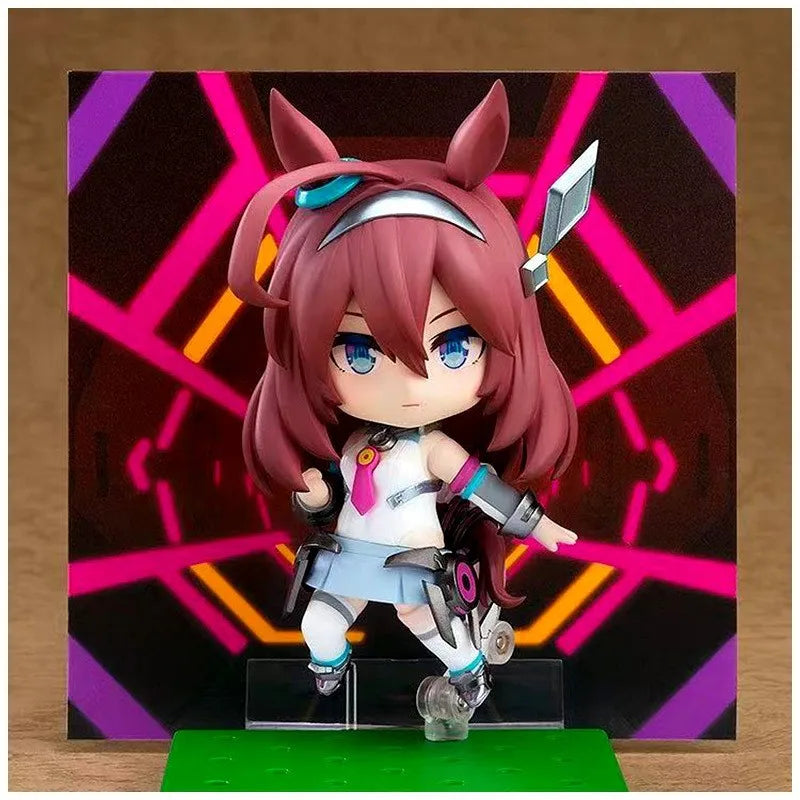 10cm #2665 Mihono Bourbon Uma Musume Pretty Derby Face Swap Chibi Action Figure Collectible Desktop Decor For Anime Fans