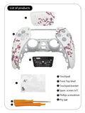 Pink Sakura PS5 Controller Shell Faceplate Cover mit Touchpad für DualSense Controller, Ersatz für BDM-010/020/030/040/050