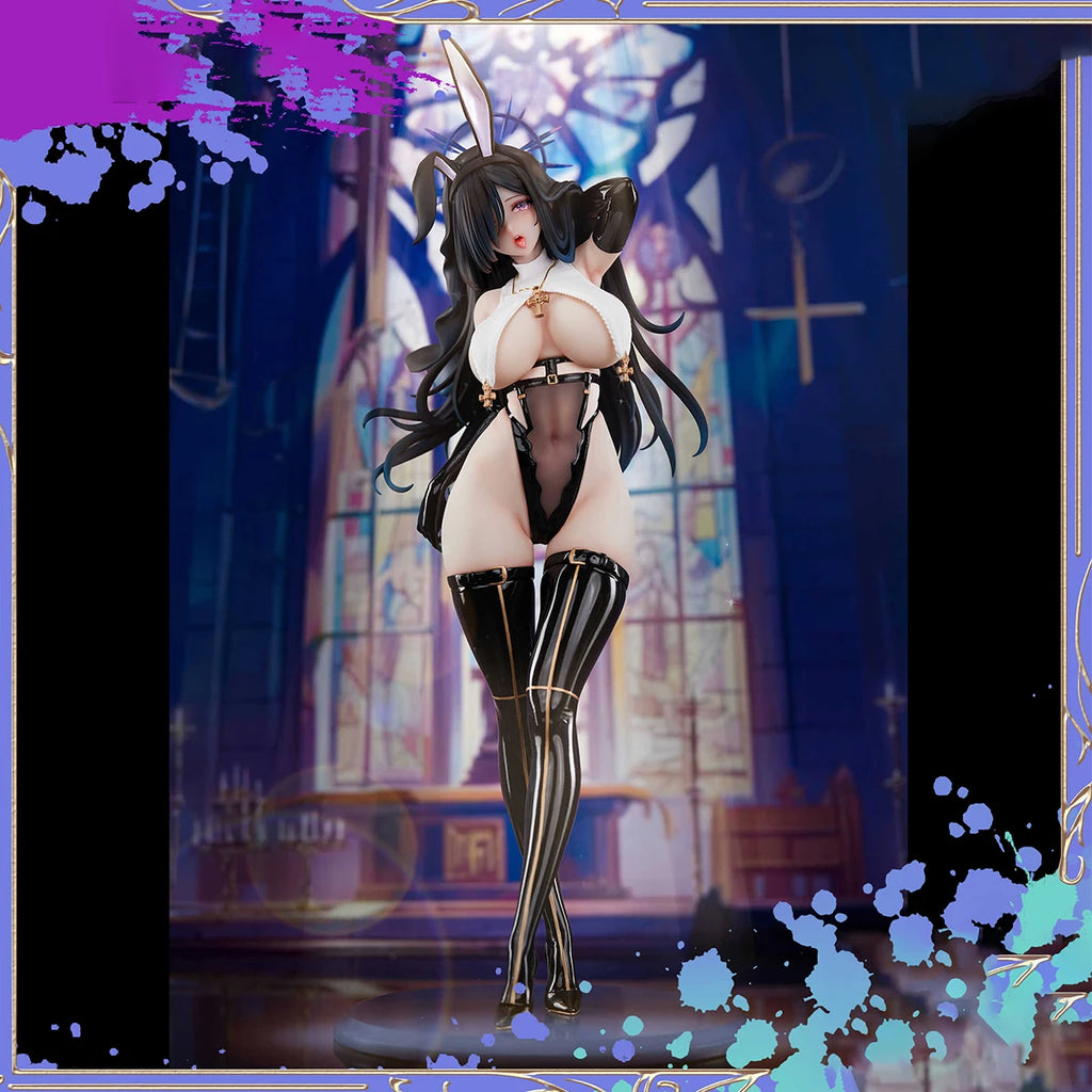 HiPlay BearPanda Rabbit Nest Series, Fourth Release: Black Nun, Anime Style Figurine 1:4 Scale Collectible Figure HXN