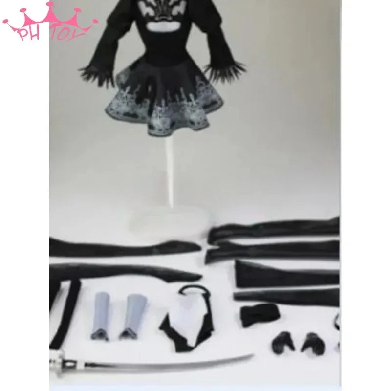 1/6 Neil Mechanical 2B Girl Head Sculpt Ornament Clothes Set Black for 12" Female Soldier Figure Doll Body Accessory