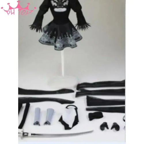 1/6 Neil Mechanical 2B Girl Head Sculpt Ornament Clothes Set Black for 12" Female Soldier Figure Doll Body Accessory