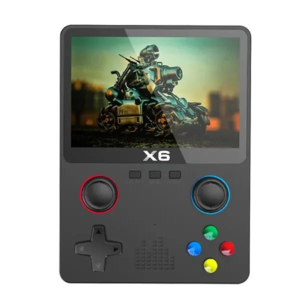 Neuer X6 3,5-Zoll-IPS-Bildschirm Handheld-Spiel-Player Dual-Joystick 11 Simulatoren GBA Videospielkonsole für Kindergeschenke