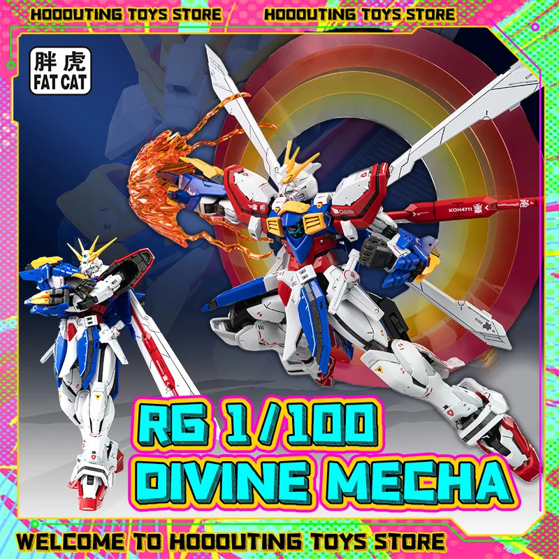 Fat Cat 002 God Mecha 1/100 RG Assembly Model Kit Action Figure Mecha Plastic Models Collection Collectible Anime Figurine Toys
