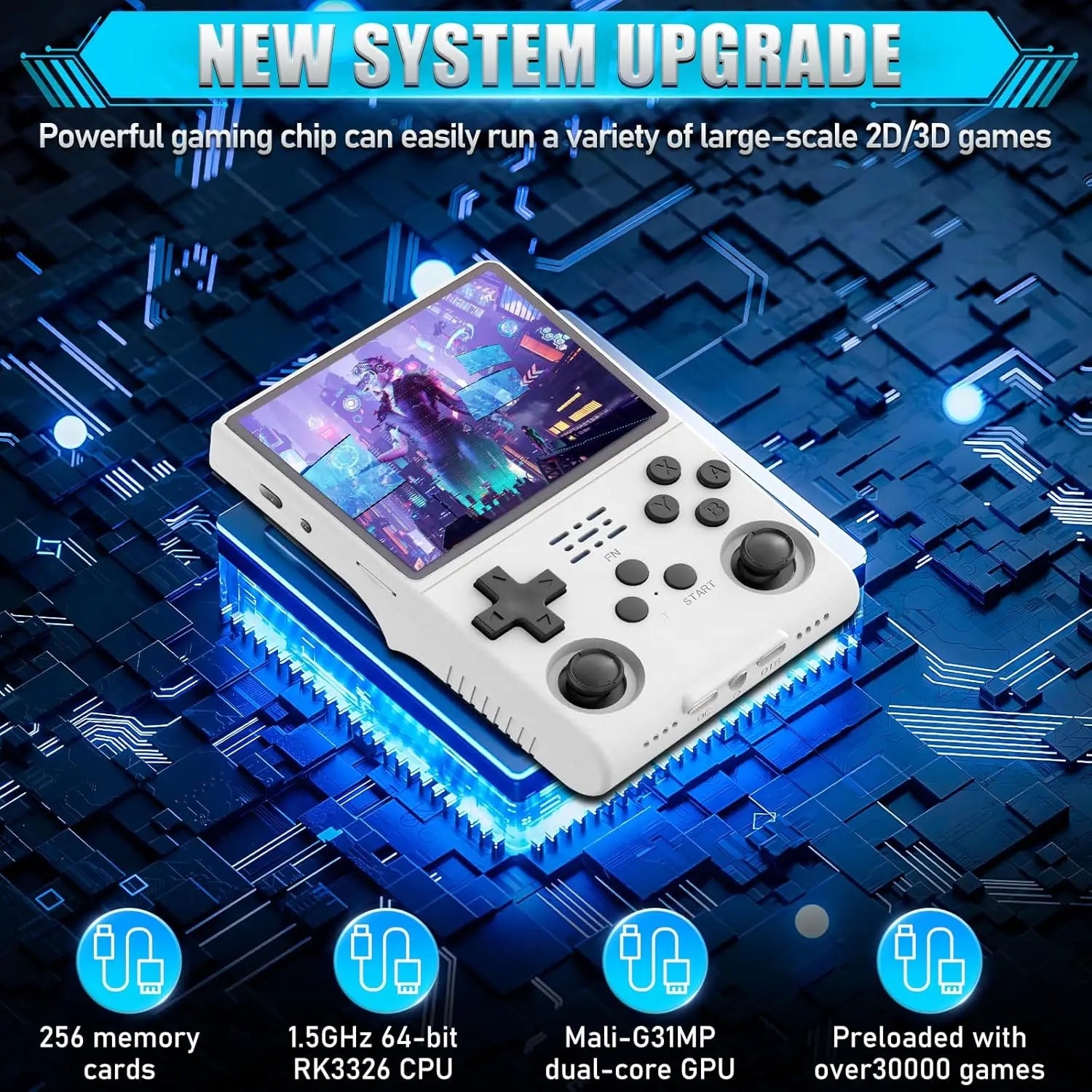 R40s Pro Handheld Retro Gaming Console 3.5-Inch IPS Screen Pocket Game Player 256GB Built-in 30000 Retro Games for Xmas gift