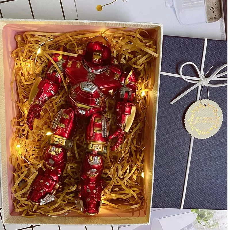 New 17cm Avengers Iron Man Mk44 Hulkbuster Action Figures Mech Iron Man Knuckle Movable Toy Collects Alloy Models Birthday
