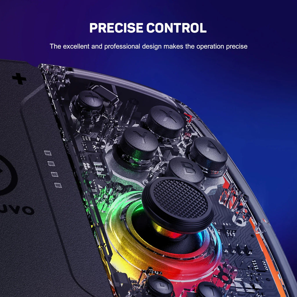 Transparent Style Wireless Gamepad for Switch/OLED with Dual-Motor Vibration,Macro Keys.Controller for Switch Lite