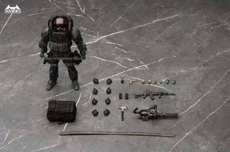 Hasuki SA-02 1/12 Scale Soldier Shield Bearer Black Action Series Venue Limited Edition 6inch Action Figure Doll Collection