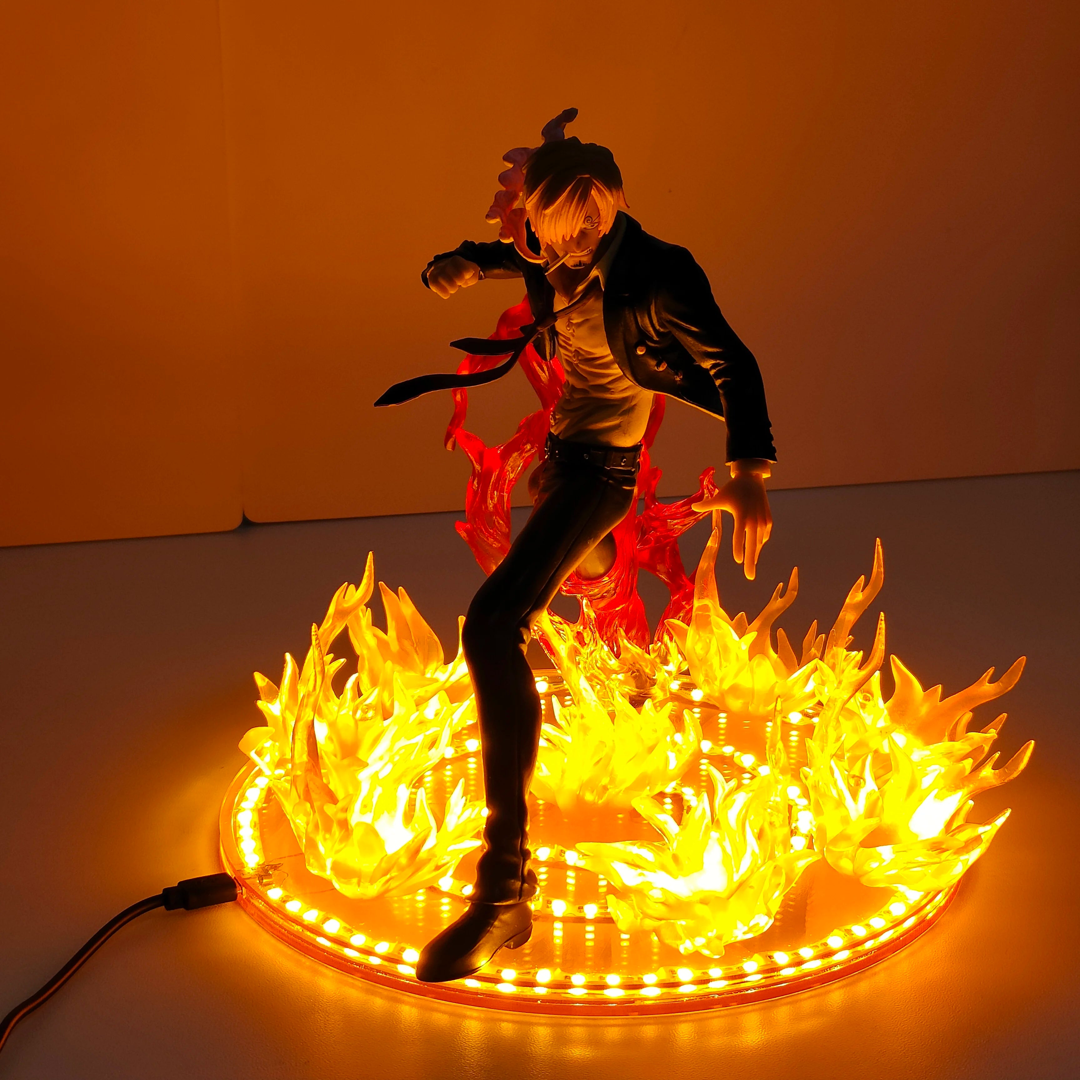 ONE PIECE Anime Sanji Diable Jambe Lampe Led-lampe Action-figuren Modell Figurine Figur &amp; Basis &amp; Lampe DIY Dekoration Spielzeug