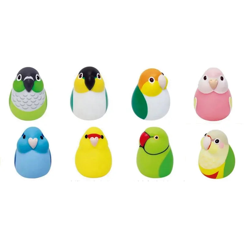 Chubby Glowing Bird Series Gashapon Toys Acacia Parrot White Java Sparrow Love Bird Q Verison Action Figure Model Ornament Toys