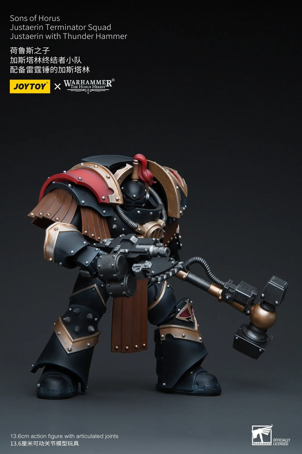 JOYTOY Warhammer 1/18 Actionfiguren Sons of Horus Justaerin Terminator Squad Justaerin mit Donnerhammer Geschenkidee für Jungen