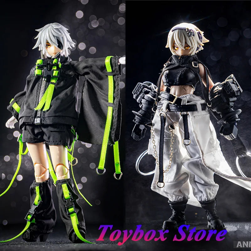 A-006 1/12 Mobile Suit Girl Trendy Hunting Style A-007 Anniversary Black White Vanguard Cosplay Kleidungsset für 6" Figur