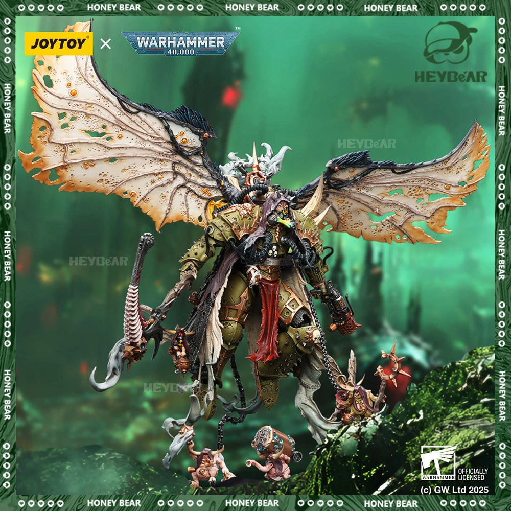 New Joytoy 1/18 Action Figure Warhammer 40k Mortarion,Daemon Primarch Of Nurgle With Ancient Weapons 'The Lantern' And 'Silence'