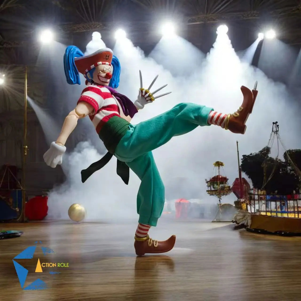 In stock ACTION ROLE One Piece figure of the cunning clown Buggy, 1/12 scale, poseable