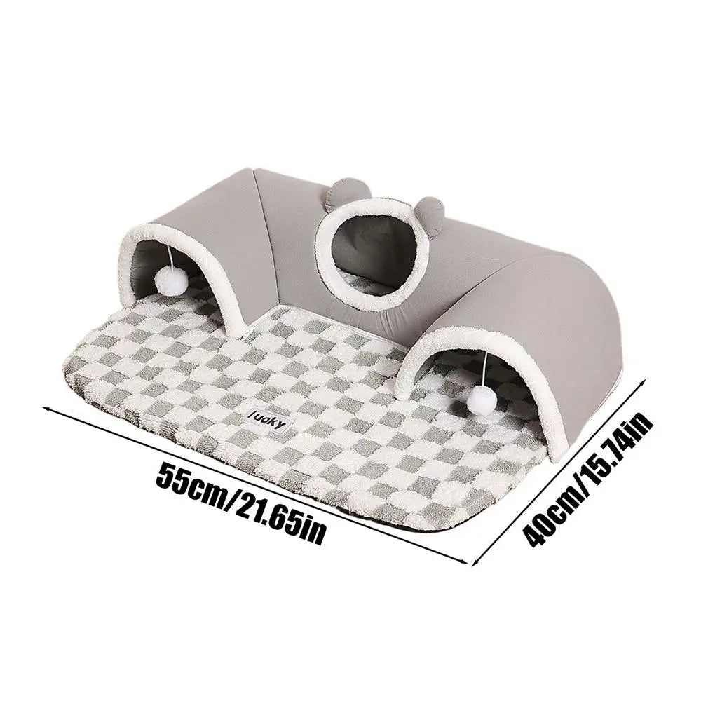 Cat Tunnel Cat Play Tunnel Sleeping Pad Bed Sleeping Mat Pet Supplies Nest For Indoor Kitten Small Animal Puppy Bunny Bedroom