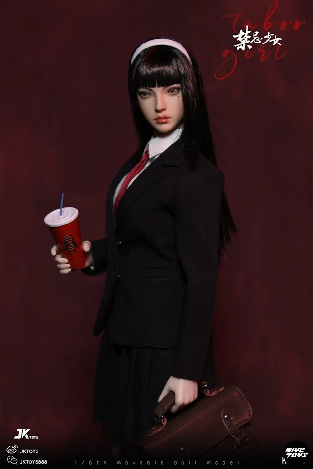 JKTOYS K-005 1/6 Scale Cosplay Tomie Taboo Girl Movable Eye Headed Sculpture Full Set for 12inchs Action Figure Model