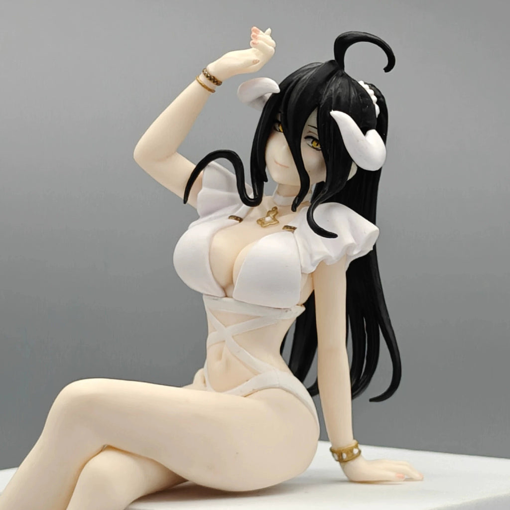 Overlord Albedo Anime Figure 16cm White Swimsuit Models Collection Ornaments Action Noodle Stopper Model PVC Collectible Toy